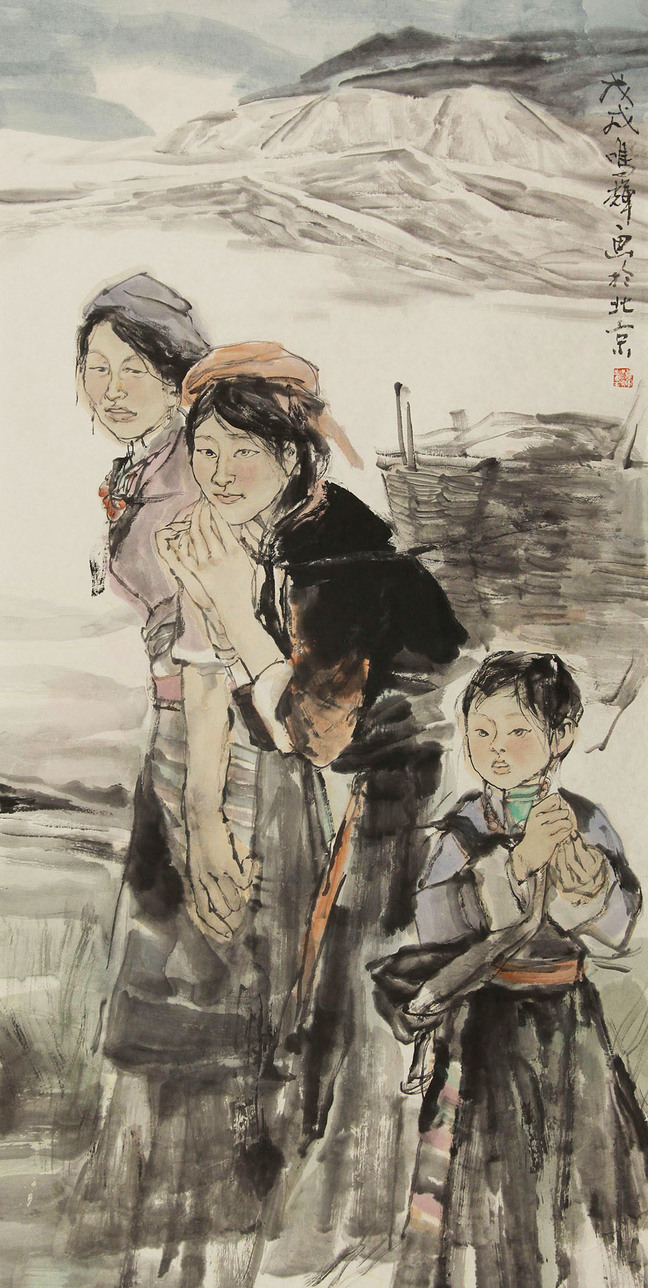 博宝资讯于鸣辉国画人物作品赏析藏区女性的赞歌博宝艺术网