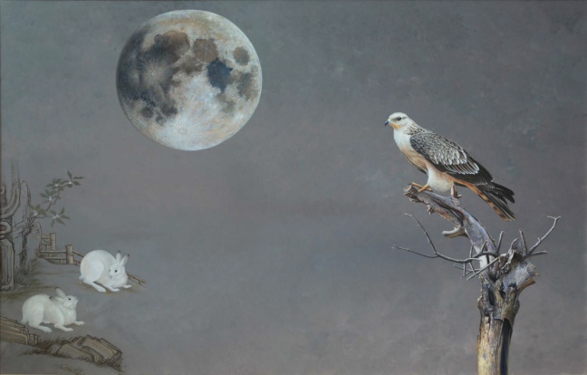 《鹰·月·道》之二 100×150cm 布面油画 2018 年