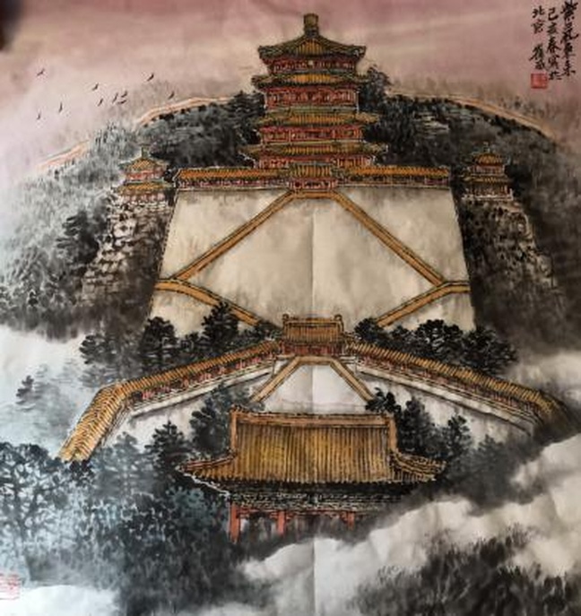 崔威 颐和园万寿山66×66cm.jpg
