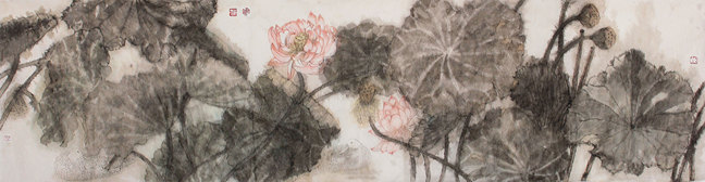 崔福庆-荷塘莲藕香之一-36x138cm-纸本-2014年（26）.jpg