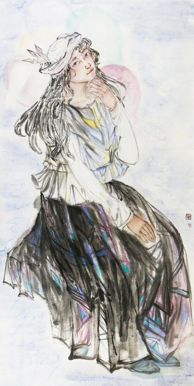 博宝·资讯 | 吴垠国画人物作品赏析:少女情怀入画来