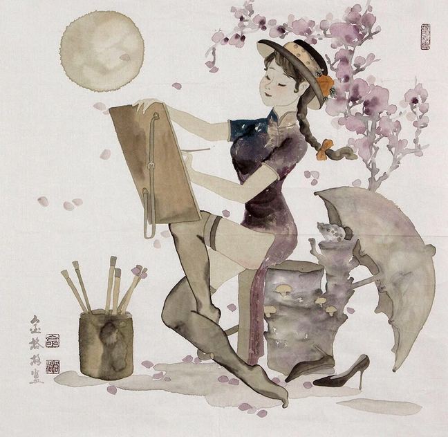 博宝·资讯 | 金格格国画人物作品赏析:构思奇巧,亦实亦幻