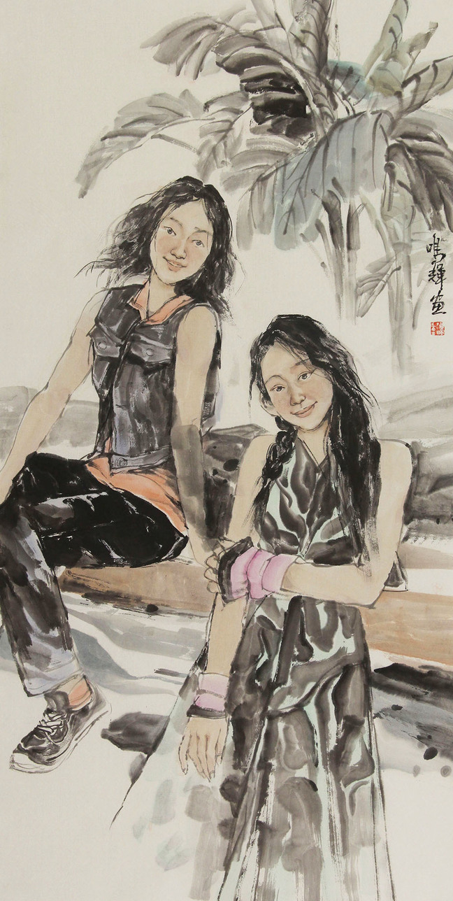 造型生动简洁,人物神态传情 | 于鸣辉人物画作品赏析【博宝·资讯】