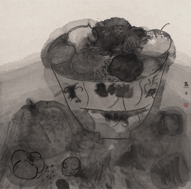 8 张艳 我有一只青花碗 纸本设色 68x68cm 2018..jpg