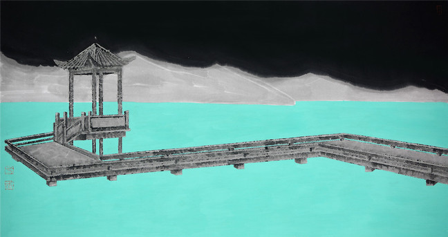 11 方壮荣  湖光山色之十三  53cm×100cm  纸本设色  2018.jpg