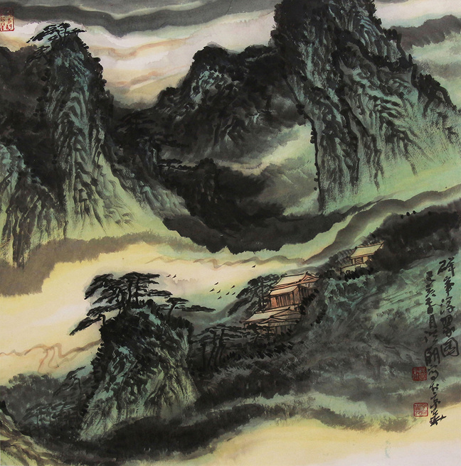 洪潮国画作品虎丘山风景名胜区虎丘山风景名胜区位于苏州古城西北角